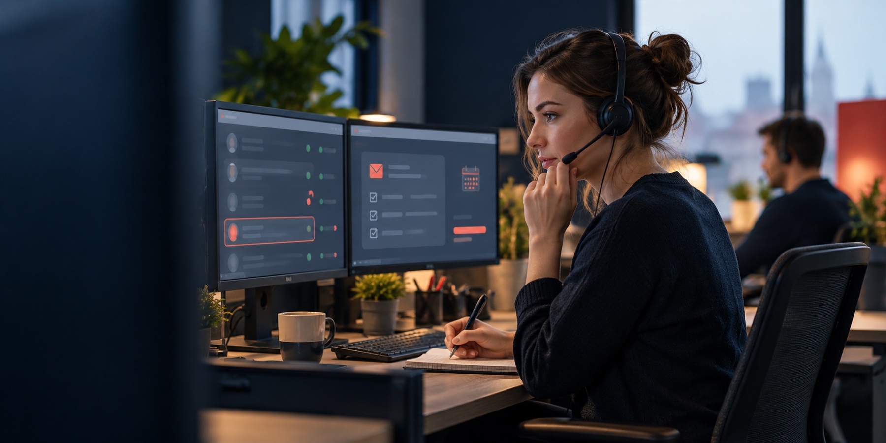 Telefonische medewerker legt een terugbelverzoek met context, bestemming en opvolgstatus vast